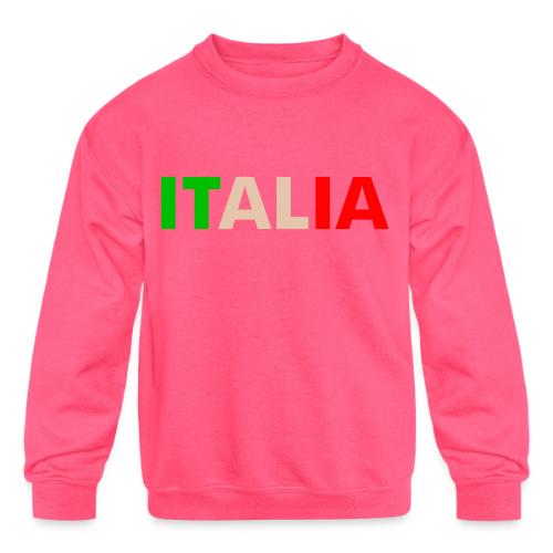ITALIA green, white, red - Kids' Crewneck Sweatshirt