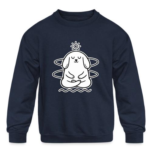 Cute Meditating Bunny Zen Yoga Animal - Kids' Crewneck Sweatshirt