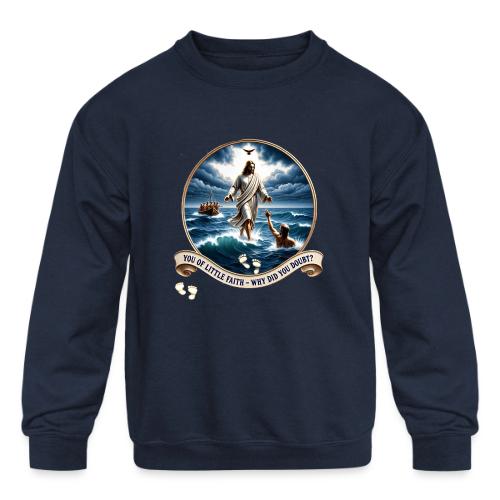 Walking On Water Faith T Shirt, Christian Miracle - Kids' Crewneck Sweatshirt