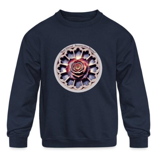 Easter Rose Resurrection T Shirt, Spring Gift - Kids' Crewneck Sweatshirt