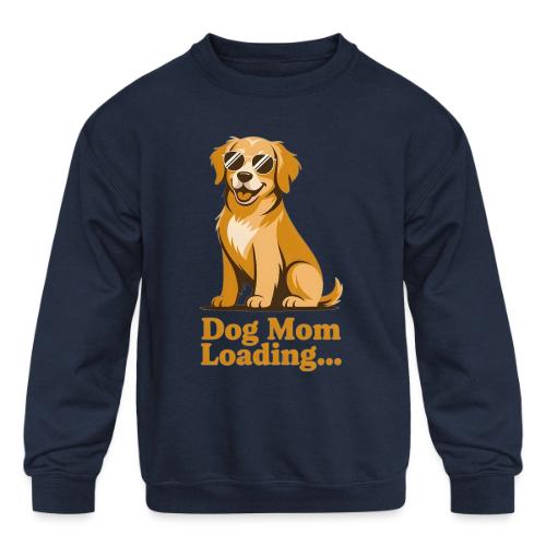 Dog Mom Loading Golden Retriever Sunglasses - Kids' Crewneck Sweatshirt