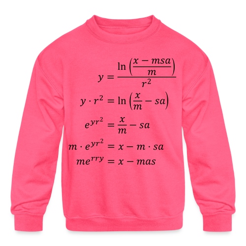 Merry x mas math equation - Kids' Crewneck Sweatshirt