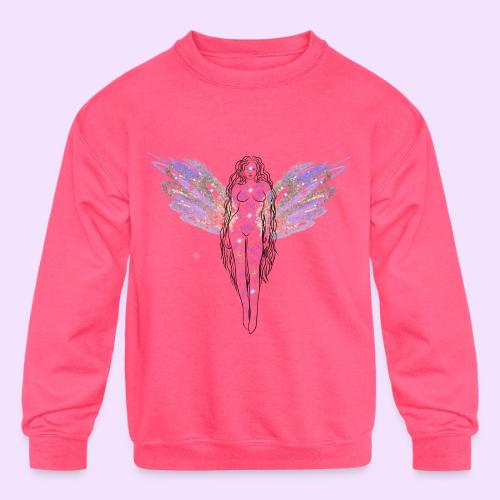Angel Moon Goddess - Fairytale Design - Kids' Crewneck Sweatshirt