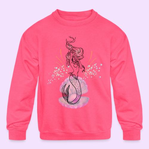 Mermaid Ocean Goddess In Shell - Fairytale Design - Kids' Crewneck Sweatshirt