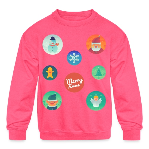Ugly Christmas Sticker Pack - Kids' Crewneck Sweatshirt