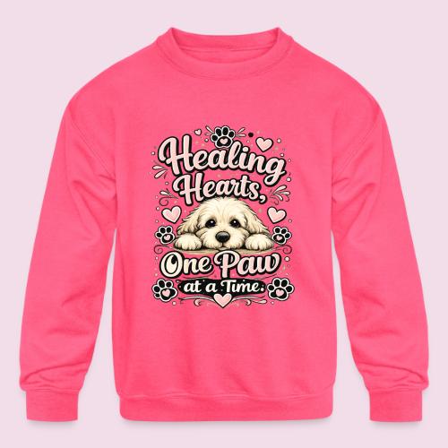 Healing Hearts, One Paw at a Time - Kids' Crewneck Sweatshirt