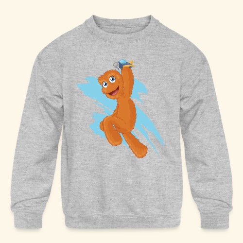 Fuzzy Puppet logo - Kids' Crewneck Sweatshirt