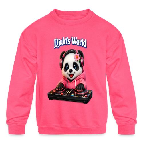 DJ Panda at the Mixing Desk - Kids' Crewneck Sweatshirt