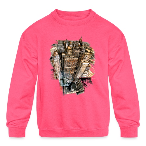 The Cube with a View - Kids' Crewneck Sweatshirt
