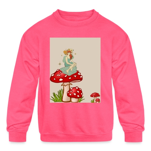 Fairy Amongst The Shrooms - Kids' Crewneck Sweatshirt