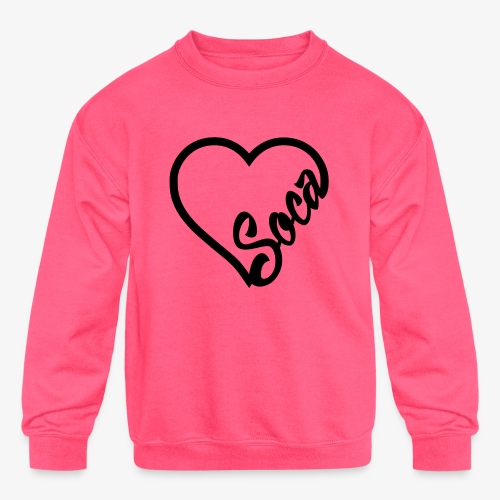 SocaHeart - BLACK - Kids' Crewneck Sweatshirt