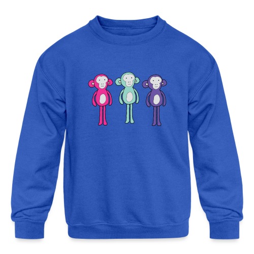 Three chill monkeys - Kids' Crewneck Sweatshirt