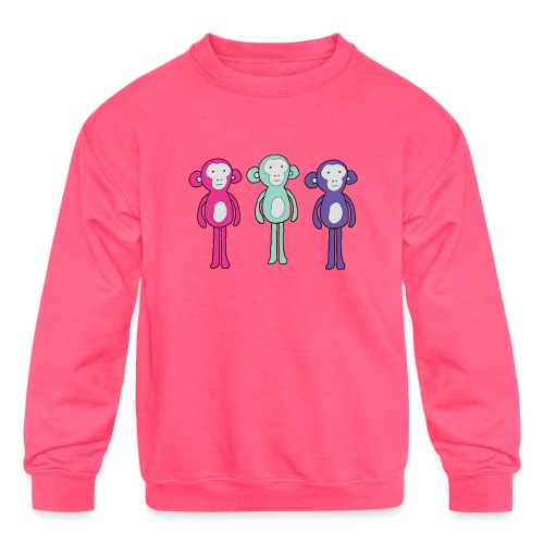 Three chill monkeys - Kids' Crewneck Sweatshirt