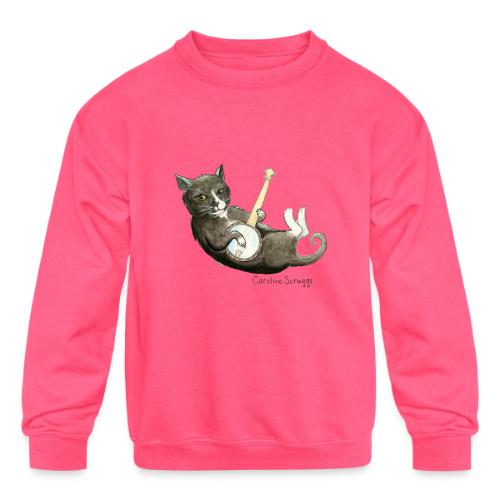 Sylvie the Cat + Banjo - Kids' Crewneck Sweatshirt