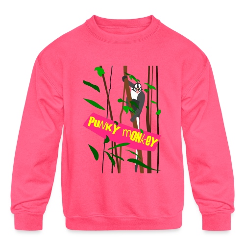 Punky Monkey - Kids' Crewneck Sweatshirt