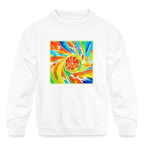 Citrus swirling Splash Design - Kids' Crewneck Sweatshirt