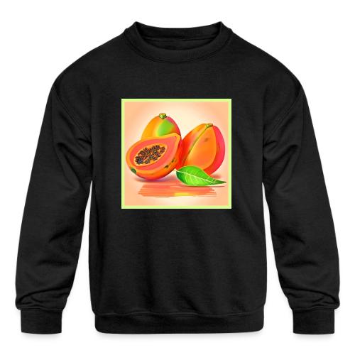 Sliced Papaya Freshness - Kids' Crewneck Sweatshirt