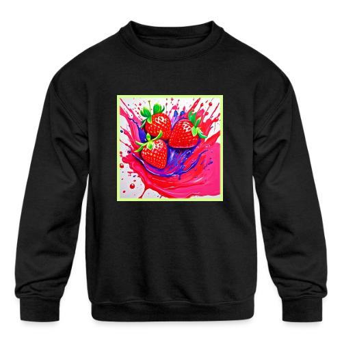 Vibrant Strawberry Splash - Kids' Crewneck Sweatshirt