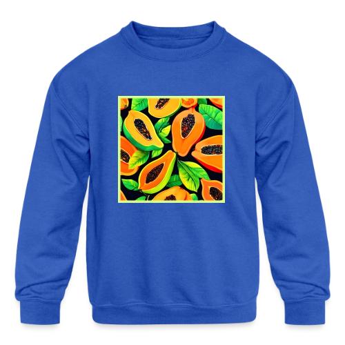 Tropical Papaya Paradise - Kids' Crewneck Sweatshirt