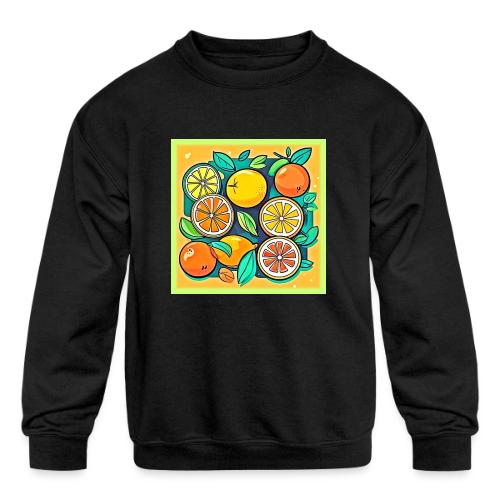 Citrus Fruit Art Design - Kids' Crewneck Sweatshirt