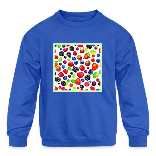 Berry Burst: Fruity Pattern - Kids' Crewneck Sweatshirt