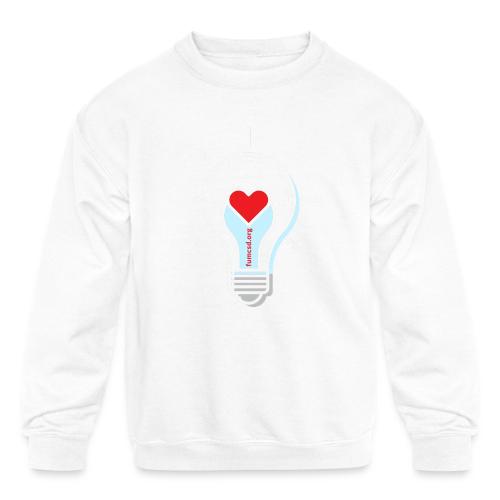 FUMCSD Heart Light Bulb - White Lines - Kids' Crewneck Sweatshirt