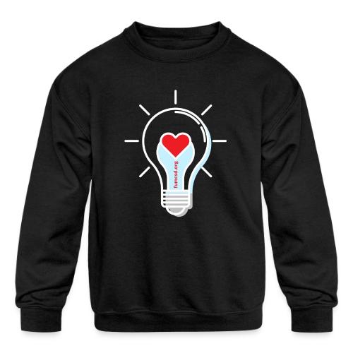 FUMCSD Heart Light Bulb - White Lines - Kids' Crewneck Sweatshirt