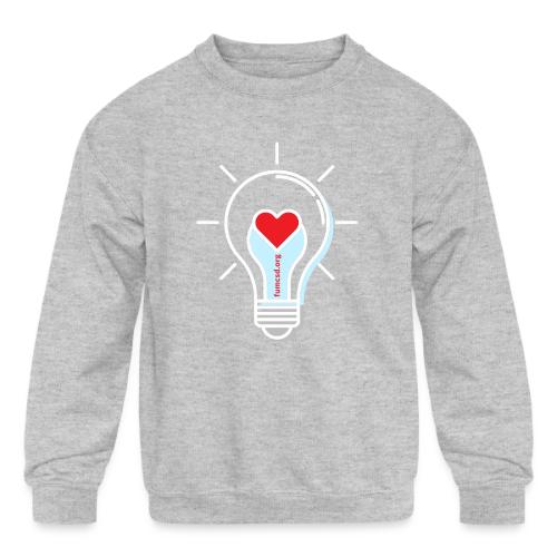 FUMCSD Heart Light Bulb - White Lines - Kids' Crewneck Sweatshirt