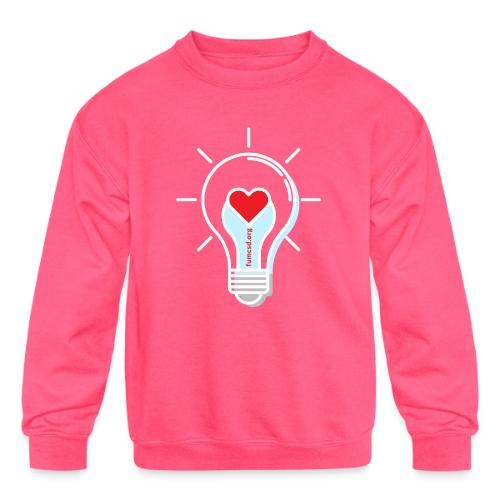 FUMCSD Heart Light Bulb - White Lines - Kids' Crewneck Sweatshirt