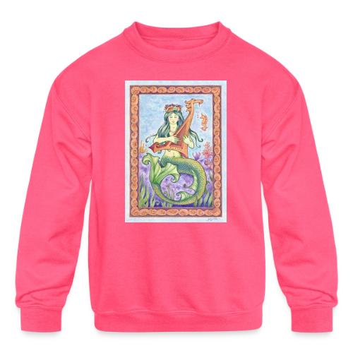 Mermaid Musician - Kids' Crewneck Sweatshirt