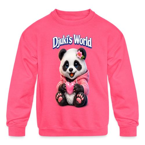 Panda – Heart Hoodie Edition - Kids' Crewneck Sweatshirt