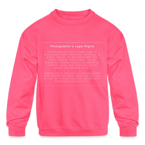 Photographers Legal Rights - Kids' Crewneck Sweatshirt