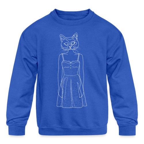 Hipster Cat - Kids' Crewneck Sweatshirt