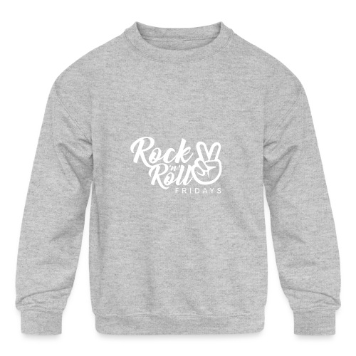 Rock 'n' Roll Fridays Classic White Logo - Kids' Crewneck Sweatshirt