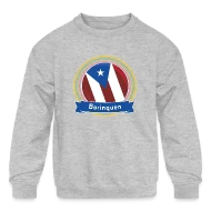 Borinquen Happy Holi Color Framed Borinquen Flag - Kids' Crewneck Sweatshirt