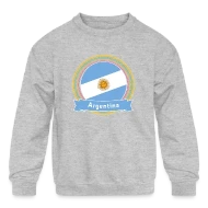 Argentina Happy Holi Color Framed Argentina Flag B - Kids' Crewneck Sweatshirt