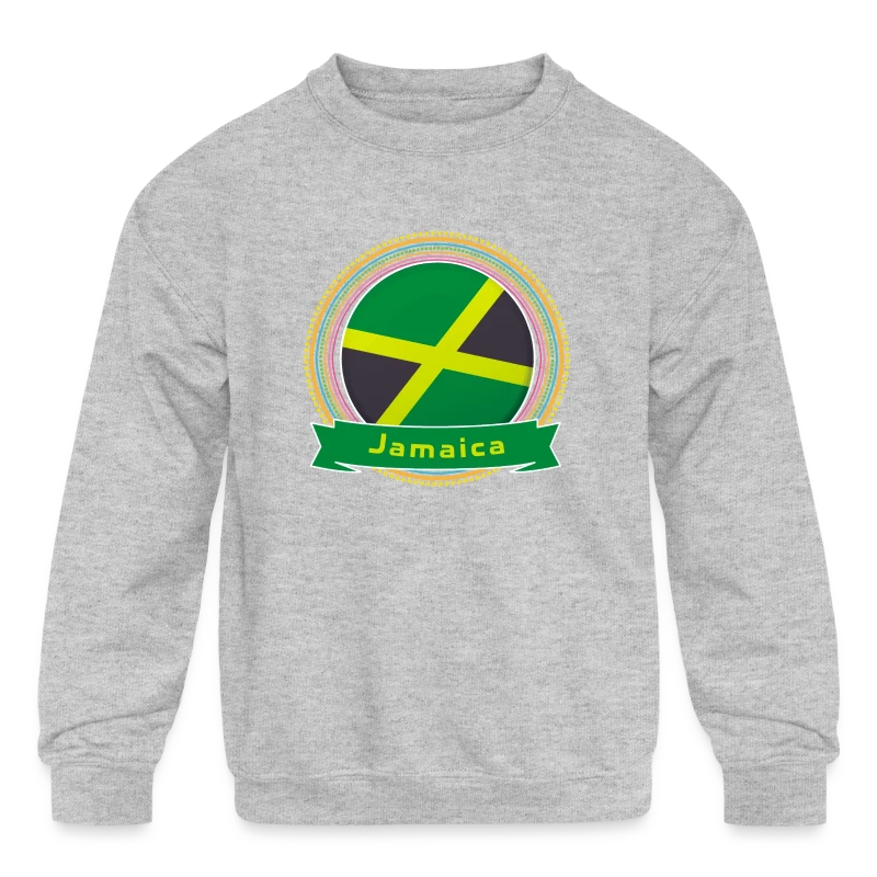 Jamaica Happy Holi Color Framed Jamaica Flag Banne - Kids' Crewneck Sweatshirt