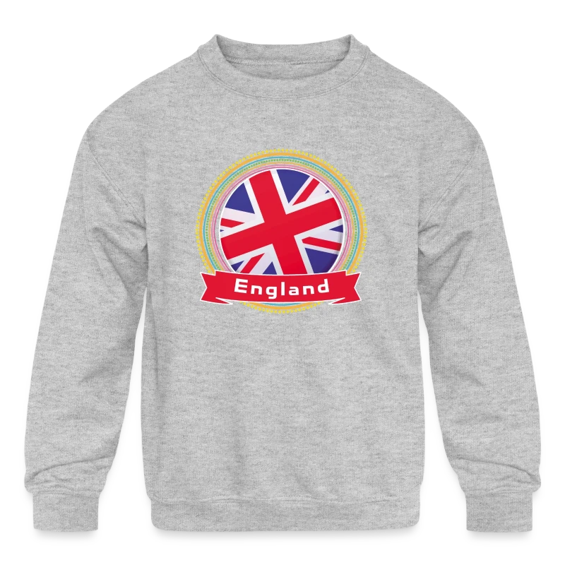 England Happy Holi Color Framed England Flag Banne - Kids' Crewneck Sweatshirt