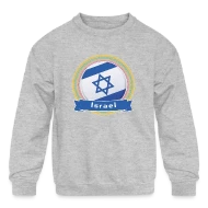 Israel Happy Holi Color Framed Israel Flag Banner - Kids' Crewneck Sweatshirt