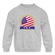 U.S.A. Happy Holi Color Framed U.S.A. Flag Banner - Kids' Crewneck Sweatshirt
