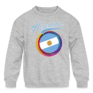 Argentina Sports Holi Color Framed Argentina Flag - Kids' Crewneck Sweatshirt