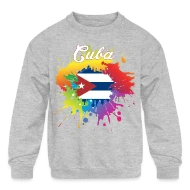 Cuba Flag Gay Colorful Splash - Kids' Crewneck Sweatshirt