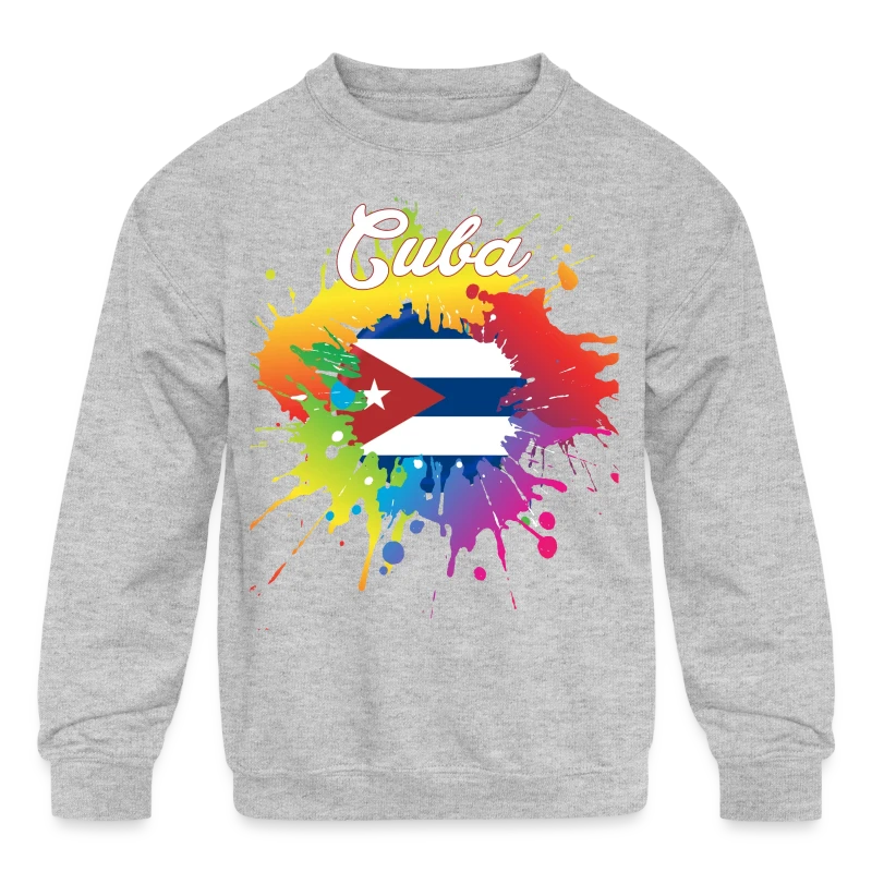 Cuba Flag Gay Colorful Splash - Kids' Crewneck Sweatshirt