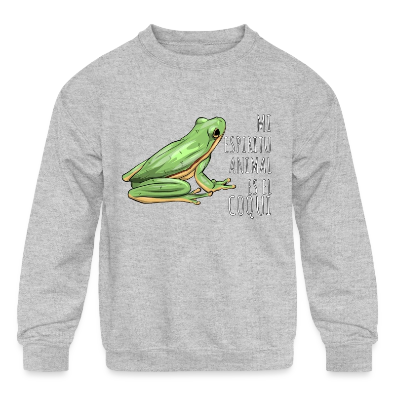 Mi Espiritu Animal es el Coqui Boricua Puerto Rico - Kids' Crewneck Sweatshirt