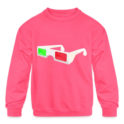 3D red green glasses - Kids' Crewneck Sweatshirt