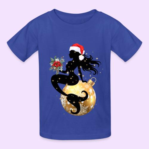 Merry Mermaid - Christmas Edition Design - Heavyweight Kid's T-Shirt
