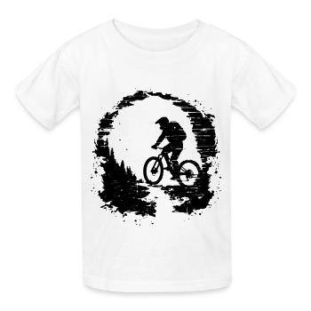 Mountain Biking - Heavyweight Kid's T-Shirt - white - Front