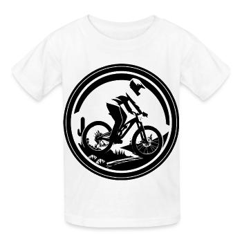 Mountain Biking - Heavyweight Kid's T-Shirt - white - Front