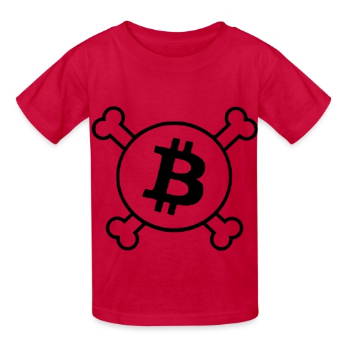btc pirateflag jolly roger bitcoin pirate flag - Hanes Youth T-Shirt