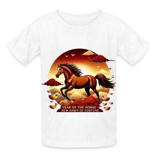 Year of the Horse Sunrise T Shirt, Lunar New Year - Heavyweight Kid's T-Shirt